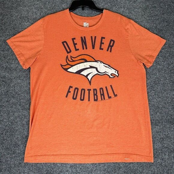 Denver Broncos NFL Shirt Mens XL Orange Football Short Sleeve Extra Large Casual - Picture 1 of 6